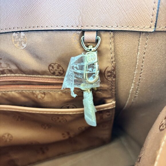 Tory Burch York Buckle Large Tote Leather Luggage/Camel/Tan - Picture 6 of 16